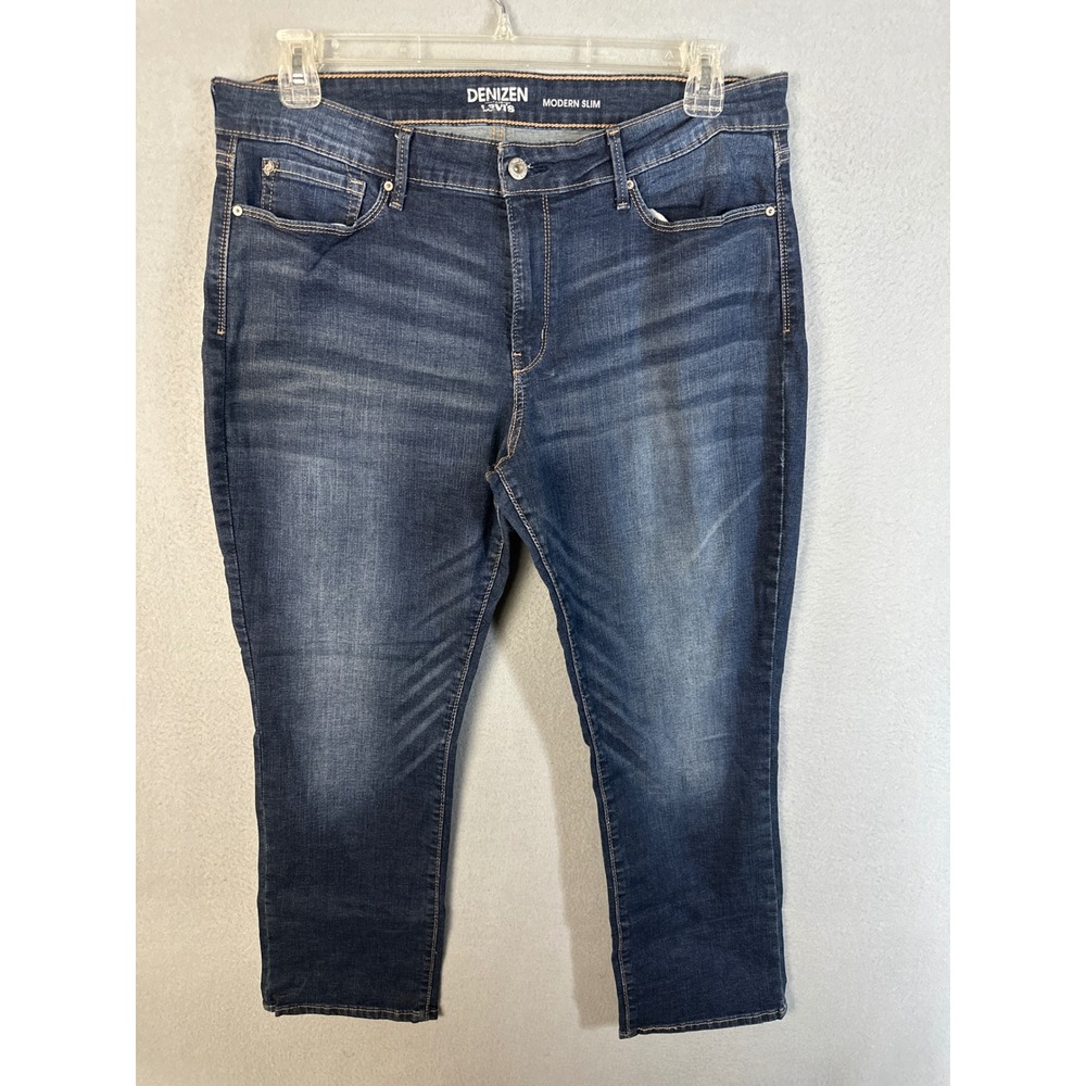 Denizen from Levis Modern Slim Cropped Jeans Dark Wash Blue Womens 18S 34x30